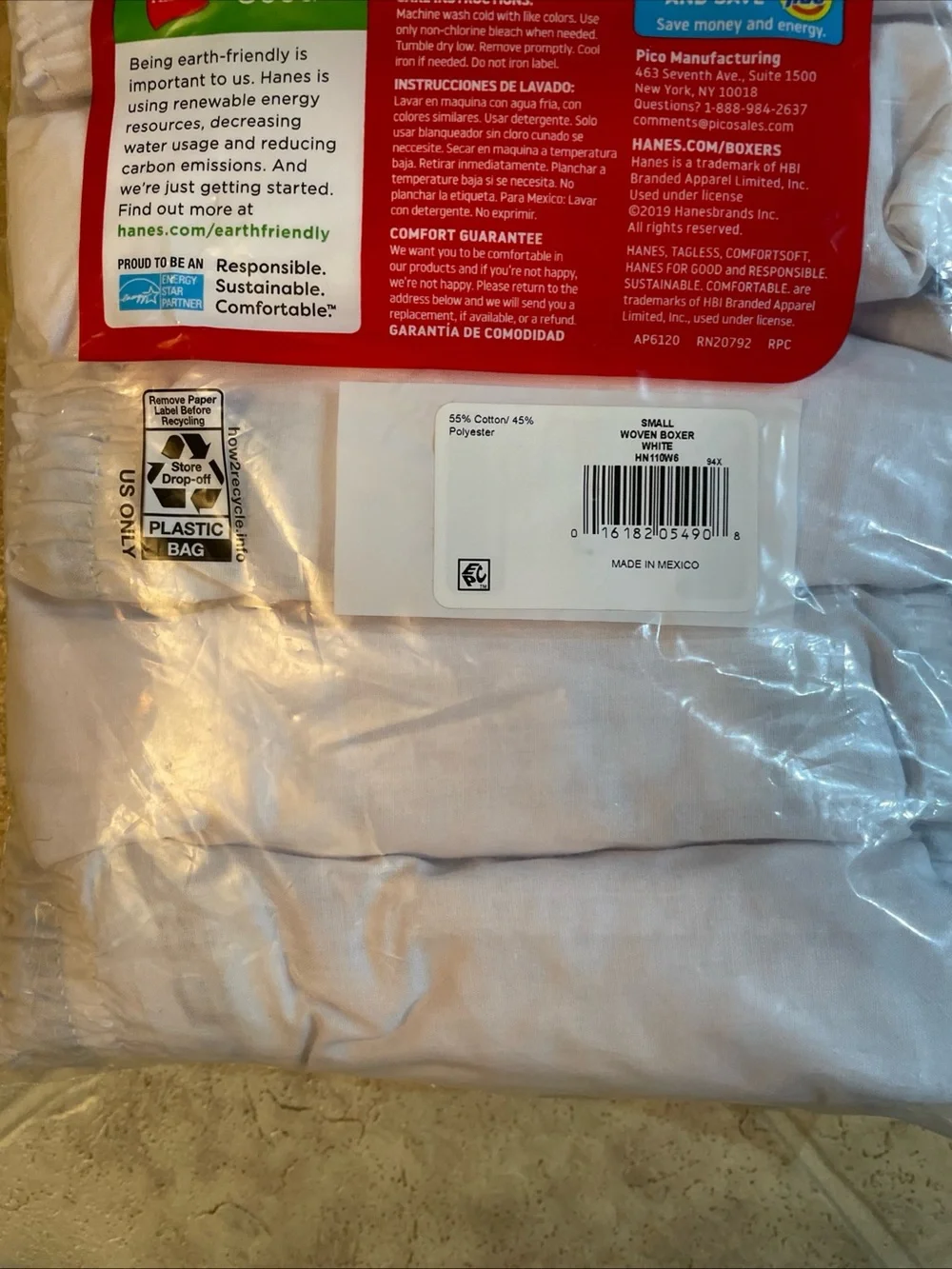 Hanes Men's Size Small Boxers 6 Pairs Tagless Woven White Soft Breathable NEW